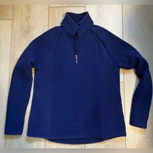 Lands' End Woman's Fleece Herringbone Zip Pullover
Jacket Blue